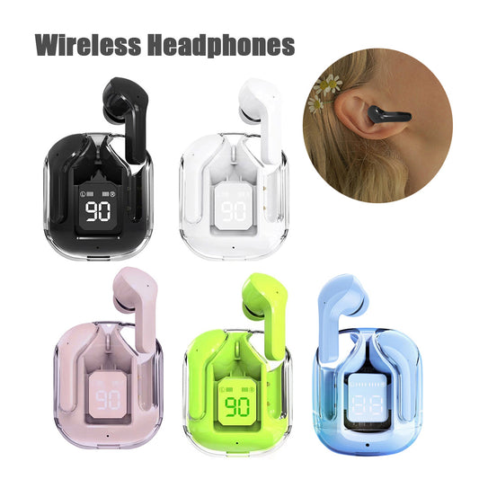 Nuevos mini auriculares inalámbricos transparentes con Bluetooth, pantalla digital, reducción de ruido ENC, verdaderamente inalámbricos, para música deportiva