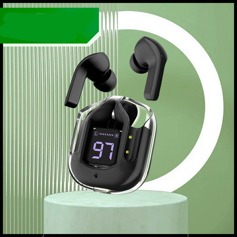 Neu Mini Transparent Drahtlose Bluetooth Headset Digital Display ENC Noise Reduktion Wahre Wireless Sport