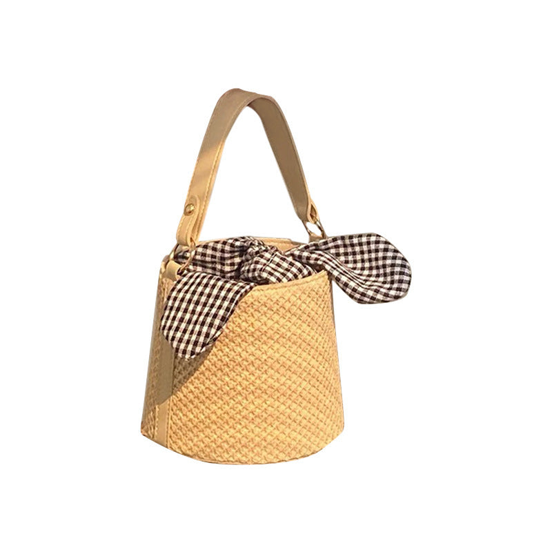 Women's Fashion Summer Bags All Match Bucket Straw Bag