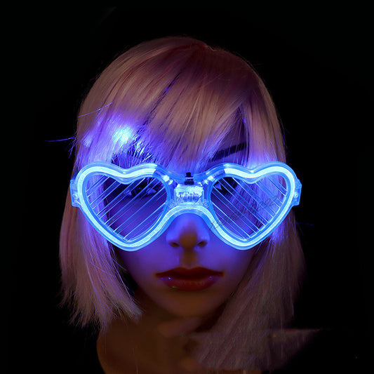 Gafas luminosas con luz LED para decoración de fiestas, color morado, con obturador luminoso, accesorios para fiestas para niños y adultos, regalo