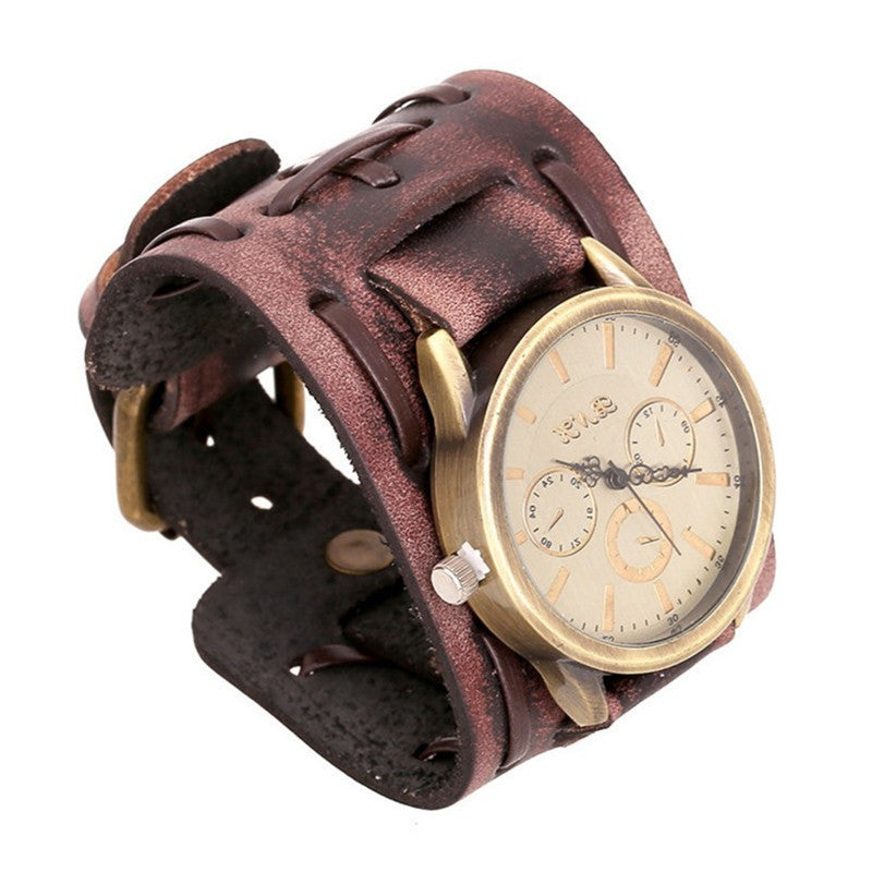 Zubehör Außenhandel Uhren Retro Rindsleder Uhren Punk Uhren Herren Armbanduhren