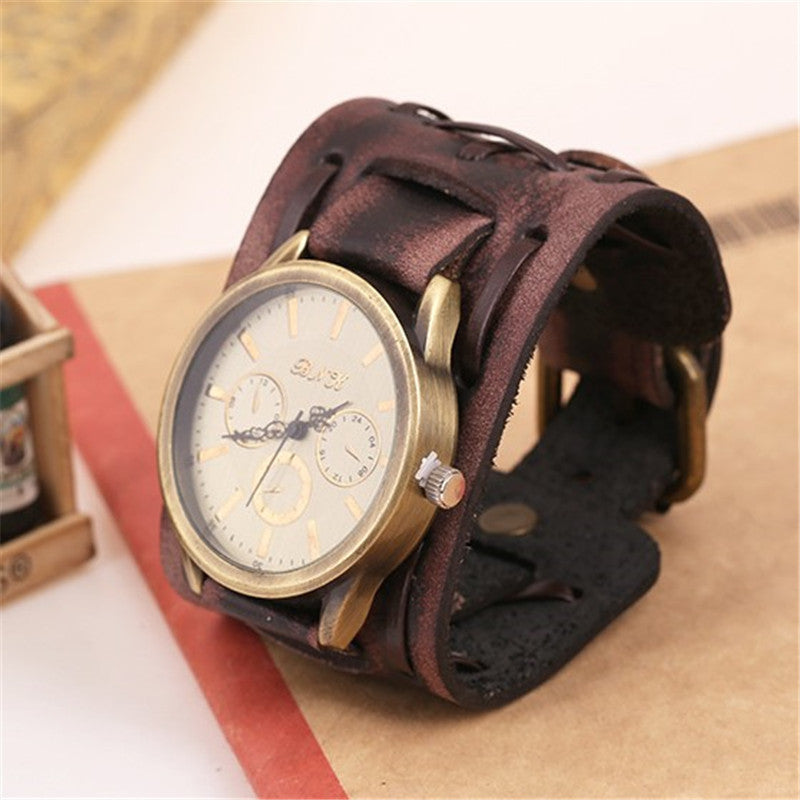 Accesorios Comercio exterior Relojes Relojes retro de piel de vaca Relojes punk Relojes de pulsera para hombre