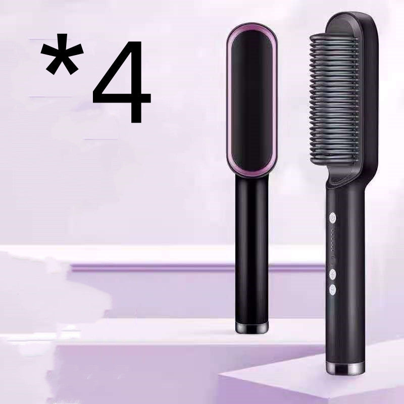 Neu 2 In 1 Haarglätter Heißer Kamm Negative Ionen Curling Tong Dual-zweck Elektrische Haar