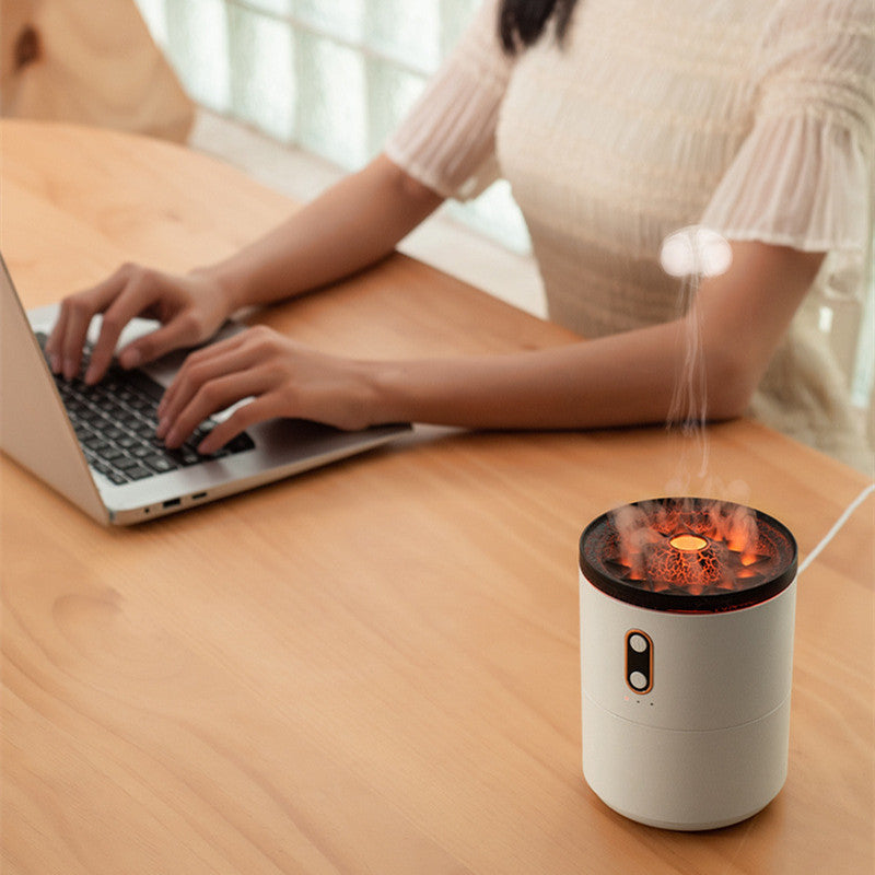 Difusor de aceites esenciales con aroma a llama volcánica, humidificador de aire portátil con forma de medusa y USB, lámpara de luz nocturna, humidificador con fragancia