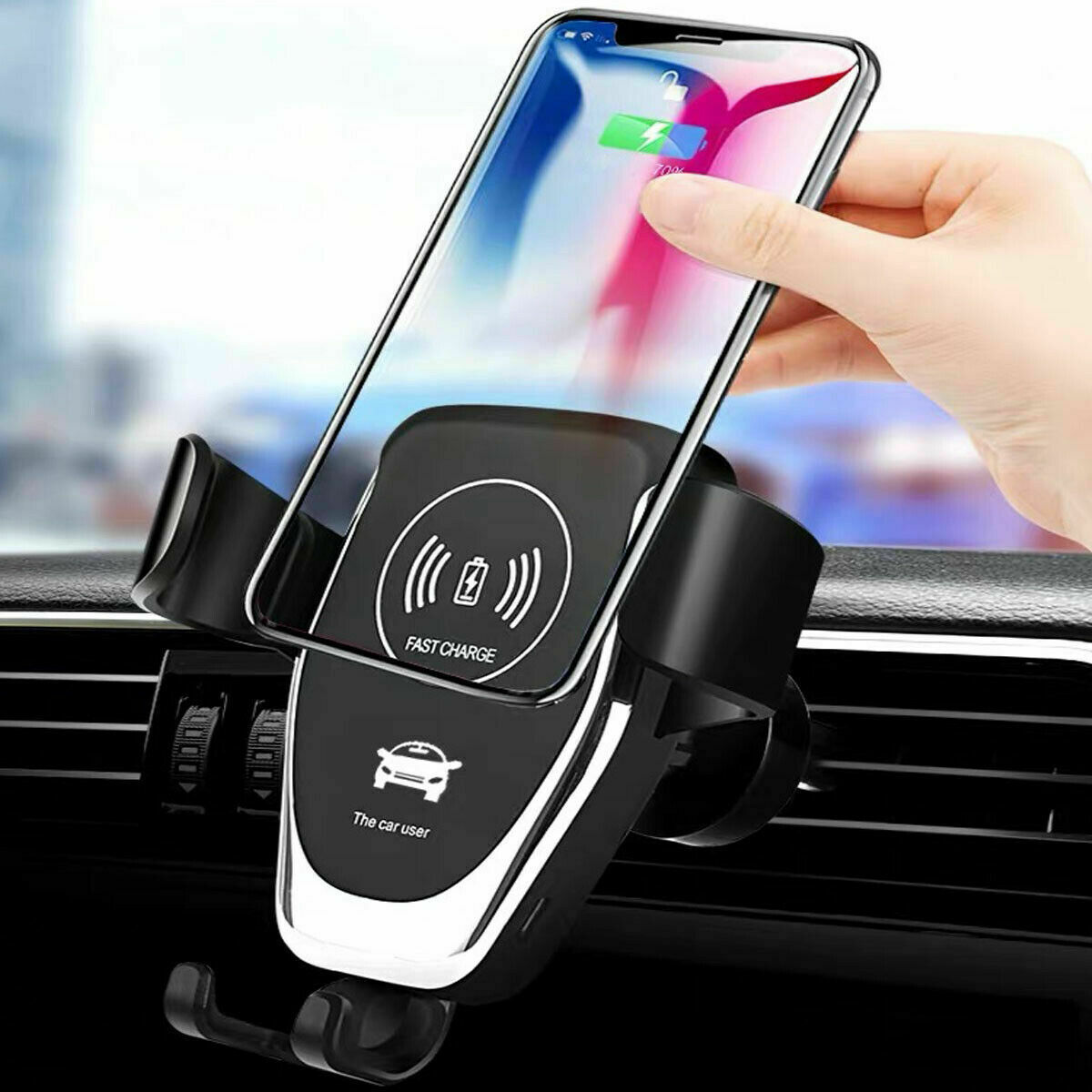 10W QI Wireless Fast Car Charger Halterung Ständer Automatisches Spannen Aufladen