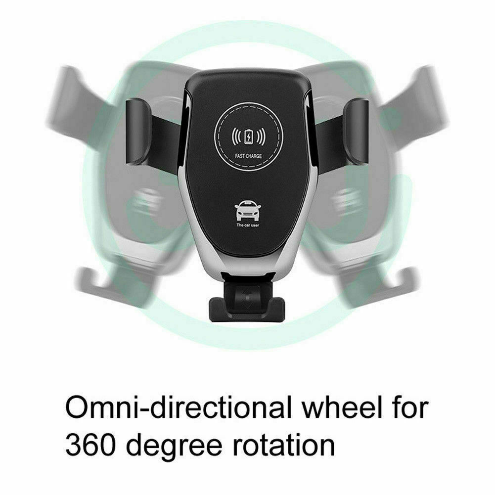 Soporte de montaje para cargador rápido inalámbrico QI de 10 W para coche con sujeción automática