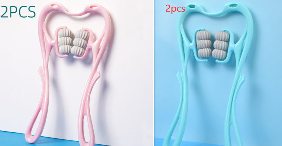 Masajeador de cuello multifuncional manual de seis ruedas, herramienta de masaje con rodillos para aliviar el dolor