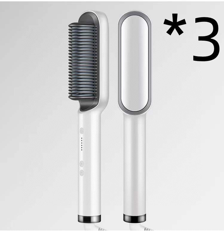 Neu 2 In 1 Haarglätter Heißer Kamm Negative Ionen Curling Tong Dual-zweck Elektrische Haar