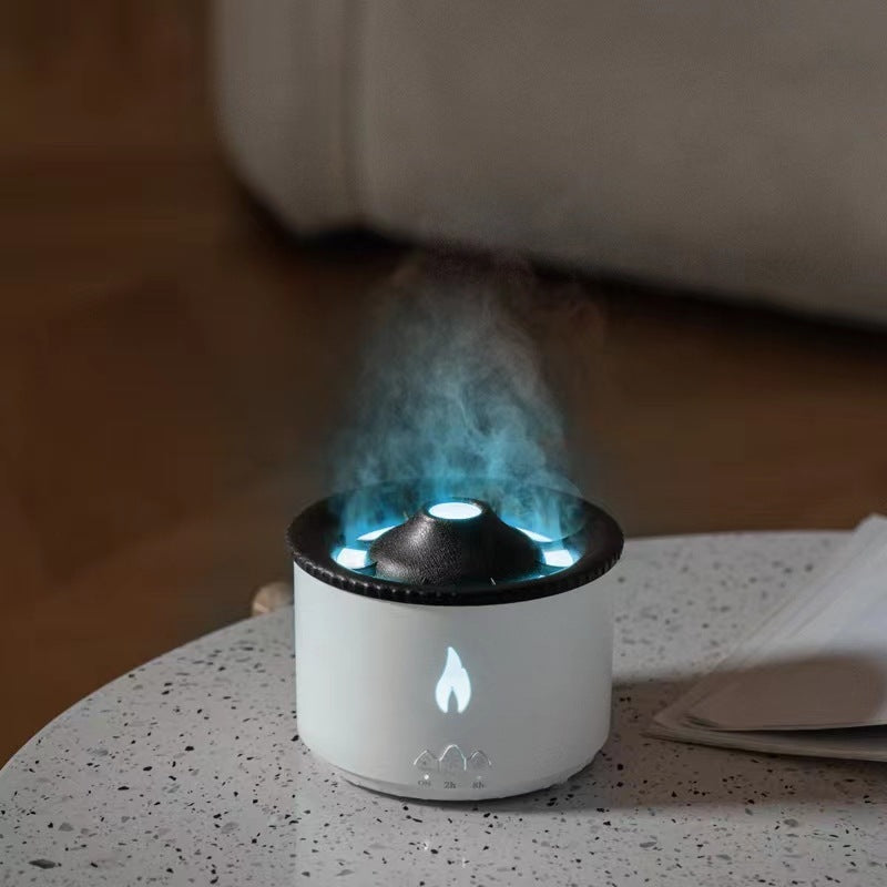 Nuevo y creativo humidificador ultrasónico de aceites esenciales, máquina de aromaterapia con forma de volcán, difusor de aire con forma de medusa y llama