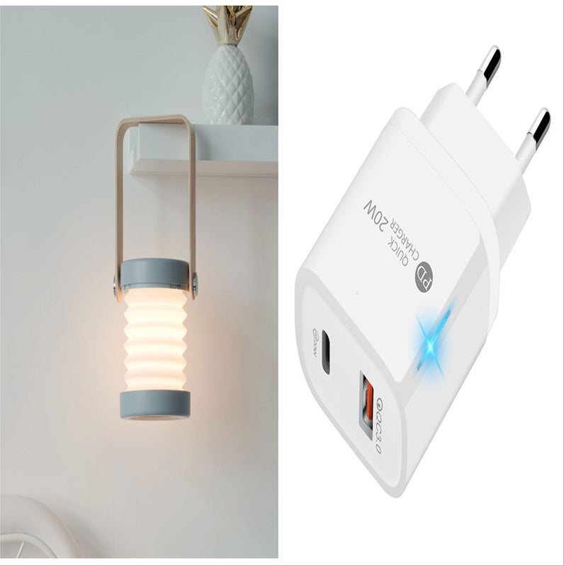 Lámpara LED de noche plegable, táctil, regulable, para lectura, portátil, recargable por USB, para decoración del hogar