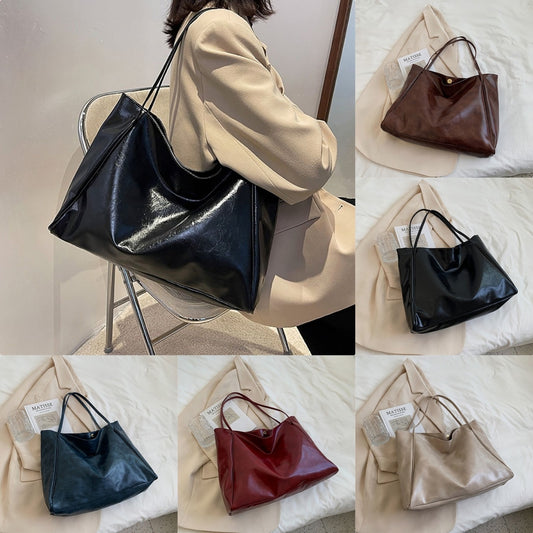 Bolso de mano vintage para mujer, estilo deportivo, informal, a la moda, de gran capacidad, de cuero, tipo bandolera, estilo Harajuku, sencillo