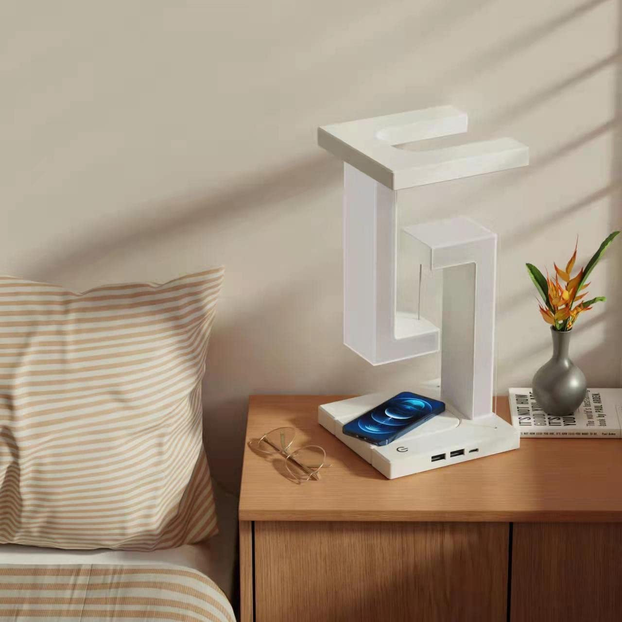 Kreative Smartphone Wireless Charging Suspension Tischlampe Balance Lampe schwebend für Home Schlafzimmer