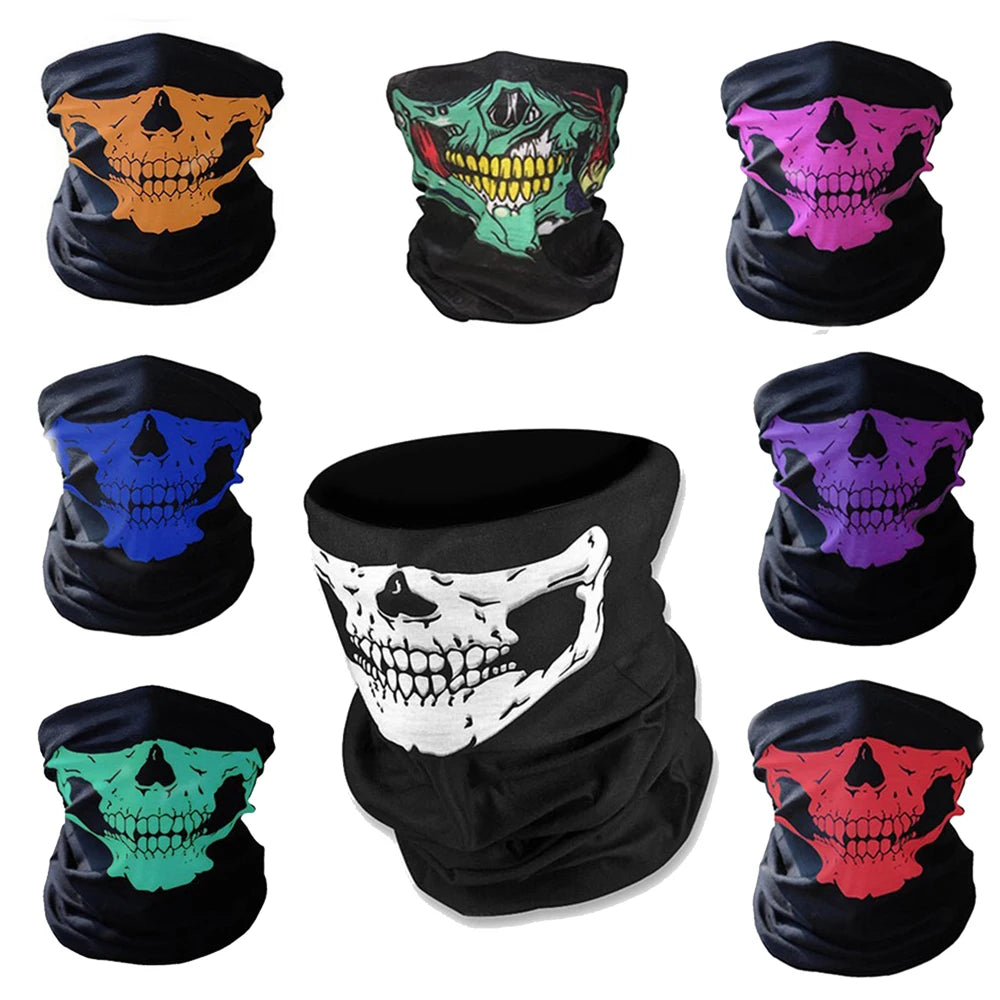 Sport Ski Cycling Face Mask Skull Bandana Helmet Neck Bike Face Mask Thermal Scarf Halloween Headband Scarves For Outdoors