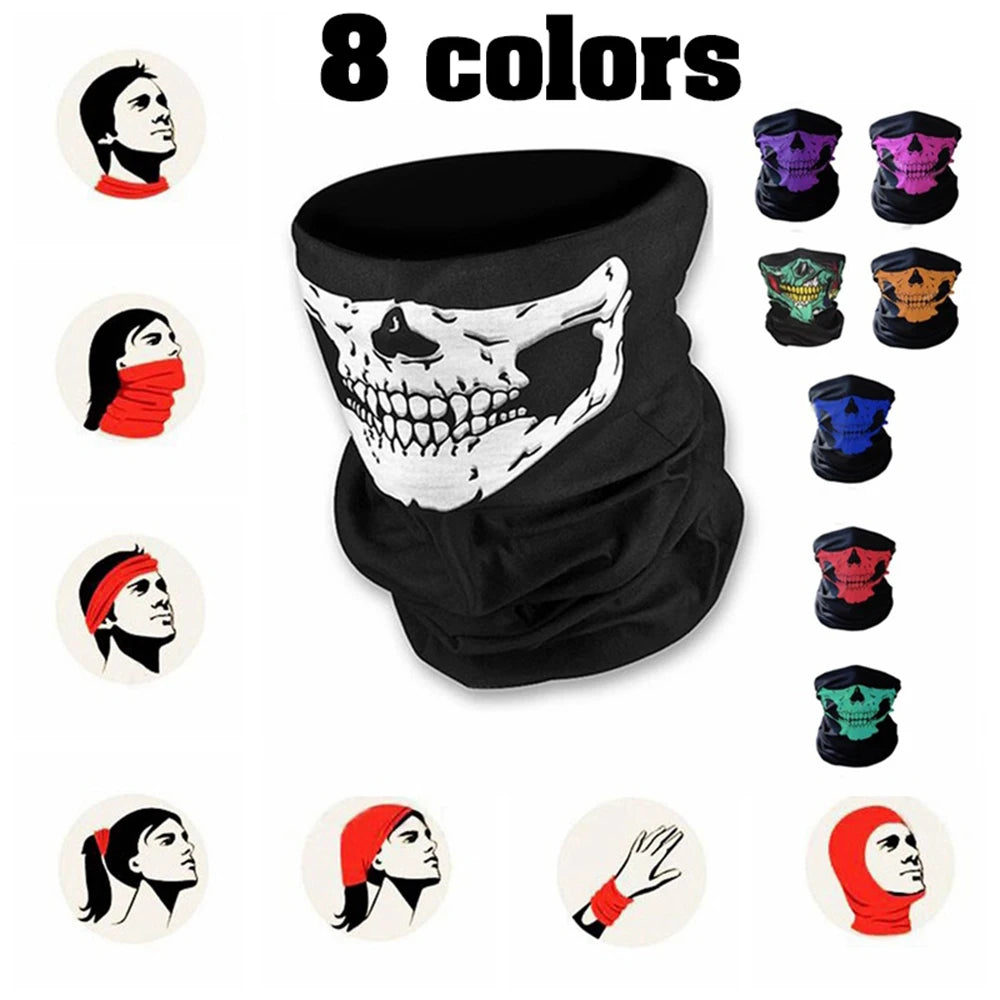 Sport Ski Cycling Face Mask Skull Bandana Helmet Neck Bike Face Mask Thermal Scarf Halloween Headband Scarves For Outdoors