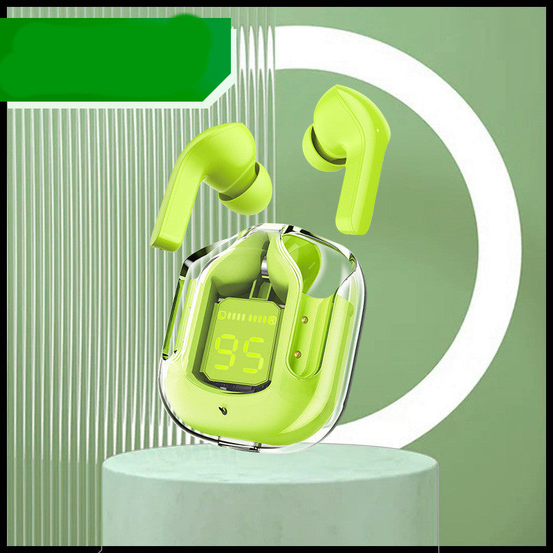 Neu Mini Transparent Drahtlose Bluetooth Headset Digital Display ENC Noise Reduktion Wahre Wireless Sport