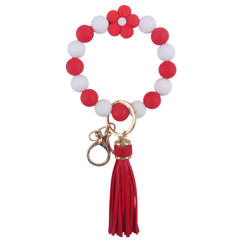 Cartoon Silicone Flower Bracelet Keychain