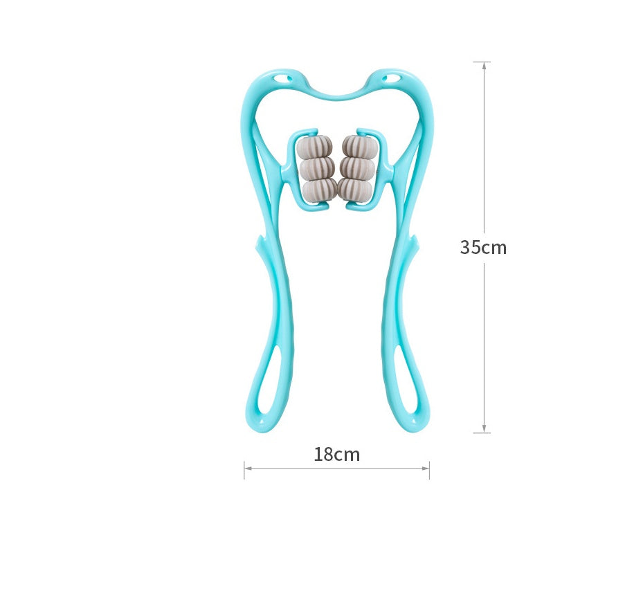 Masajeador de cuello multifuncional manual de seis ruedas, herramienta de masaje con rodillos para aliviar el dolor