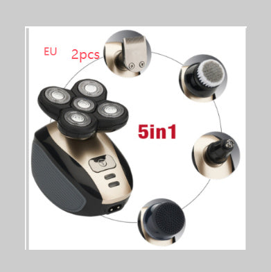 5-in-1-Multifunktions-Elektrorasierer mit 5 Klingen für Männer, rasierter Kopf, wiederaufladbare Rasiermaschine, Bart-/Nasenhaarschneider