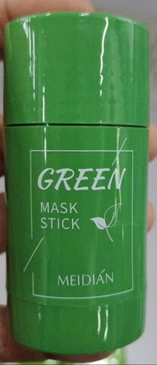 Mascarilla limpiadora de té verde con barra de arcilla, control de grasa, antiacné, blanqueadora, mascarilla de algas marinas, cuidado de la piel