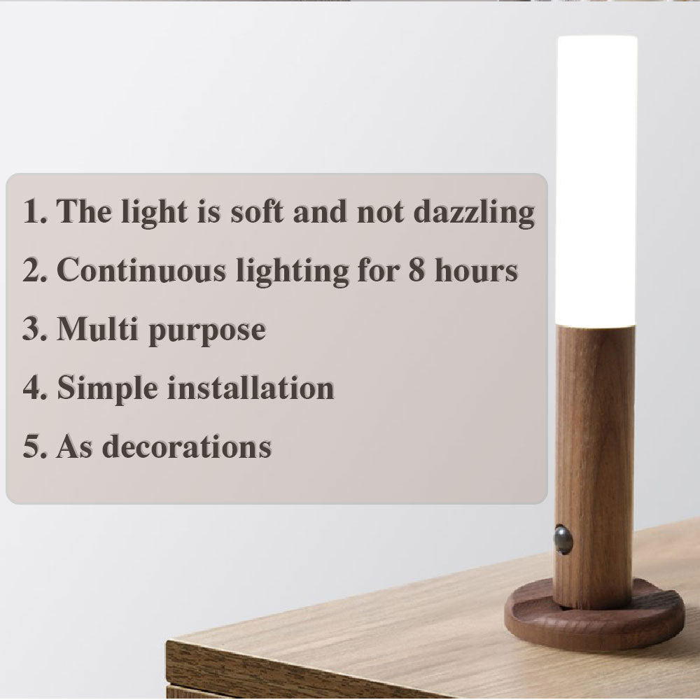 Auto LED USB Magnetische Holz Drahtlose Nachtlicht Flure Veranda Lichter PIR Motion Sensor Wand Licht Schrank Lampe