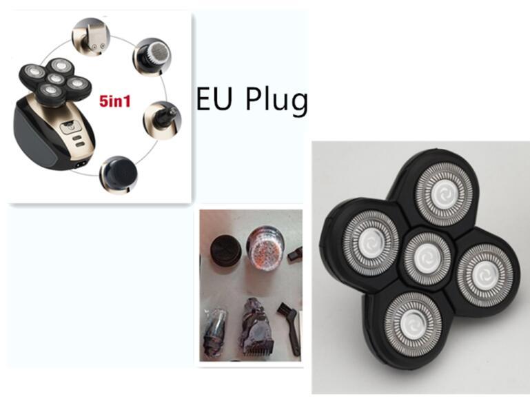 5-in-1-Multifunktions-Elektrorasierer mit 5 Klingen für Männer, rasierter Kopf, wiederaufladbare Rasiermaschine, Bart-/Nasenhaarschneider