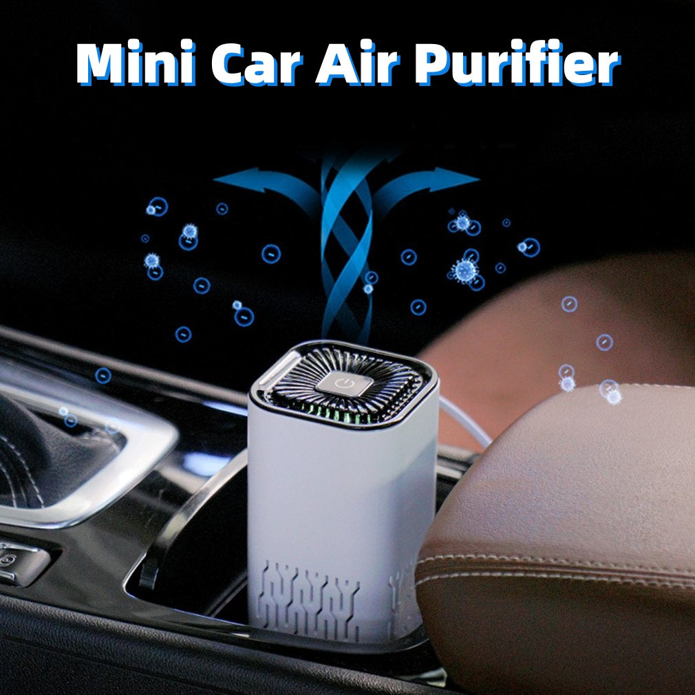 Purificador de aire portátil para coche, generador de iones negativos, elimina el formaldehído, el polvo, el humo, ambientador para el hogar y el coche